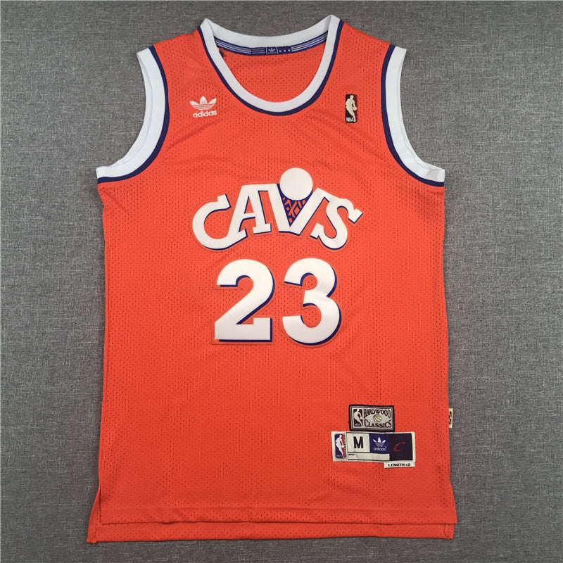 Men's Cleveland Cavaliers LeBron James Orange Hardwood Classics Swingman Jerseys