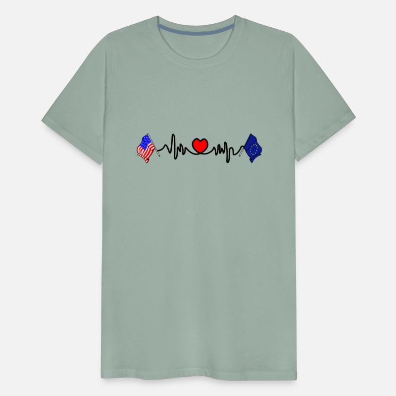 Cardio heart with Flag United States USA and Flag