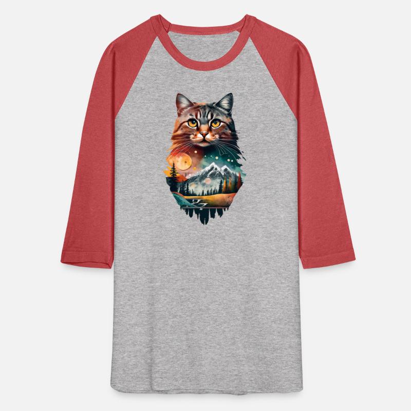 cat and a mountain natural scenery