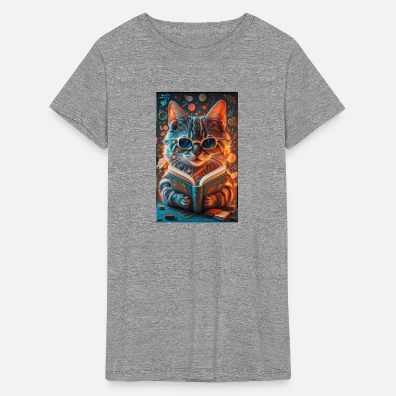 Cat reading book design