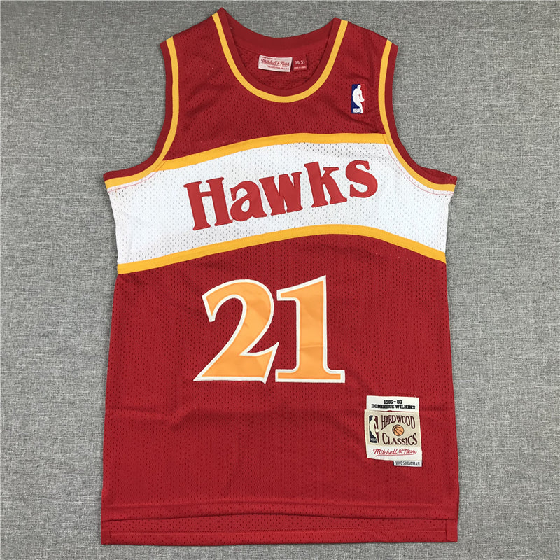Men's Atlanta Hawks Dominique Wilkins 1986-87 Red Hardwood Classics Swingman Jerseys