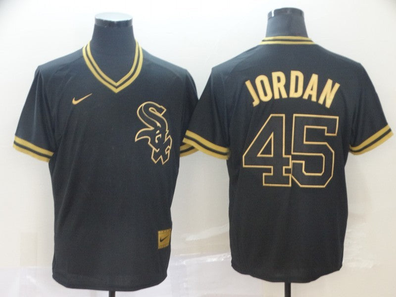 Men's Chicago White Sox Michael Jordan #45 Black Replica Game Jerseys