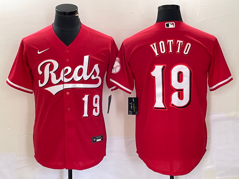 Men's Cincinnati Reds Joey Votto #19 Red Alternate Replica Jerseys