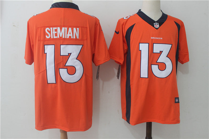 Men's Denver Broncos Trevor Siemian #13 Orange Game Jerseys