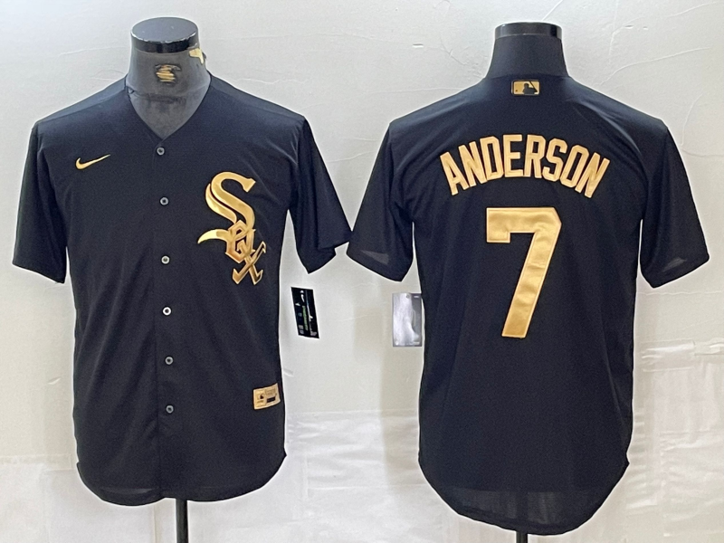 Men's Chicago White Sox Tim Anderson #7 Black Replica Team Jerseys