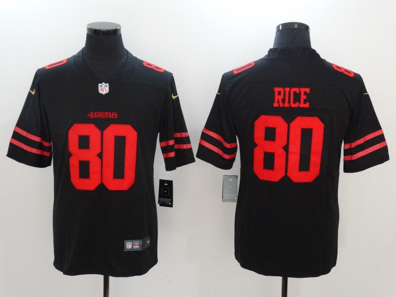 Men's San Francisco 49ers Jerry Rice #80 Black Game Player Jerseys