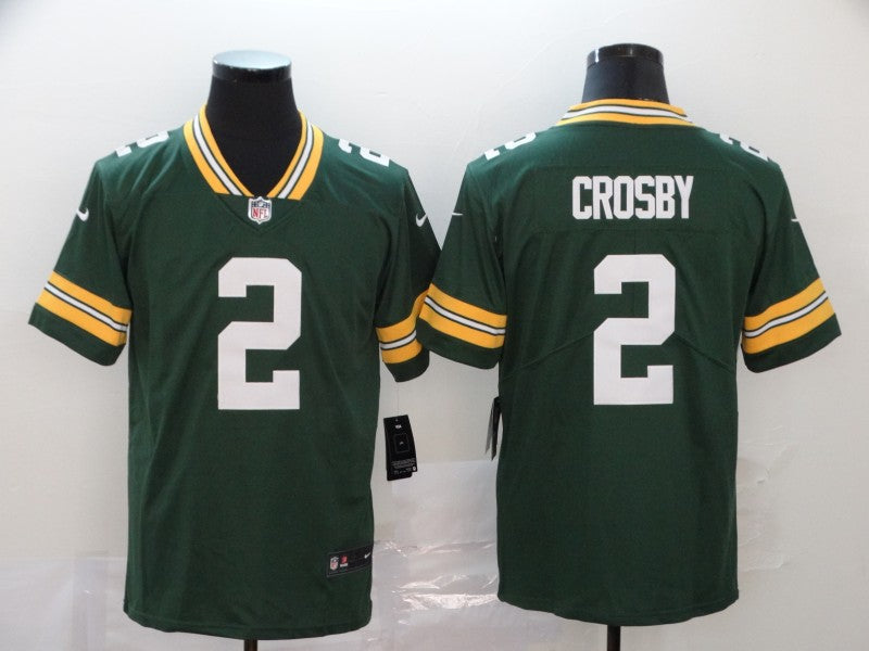 Men's Green Bay Packers Mason Crosby #2 Green Game Jerseys