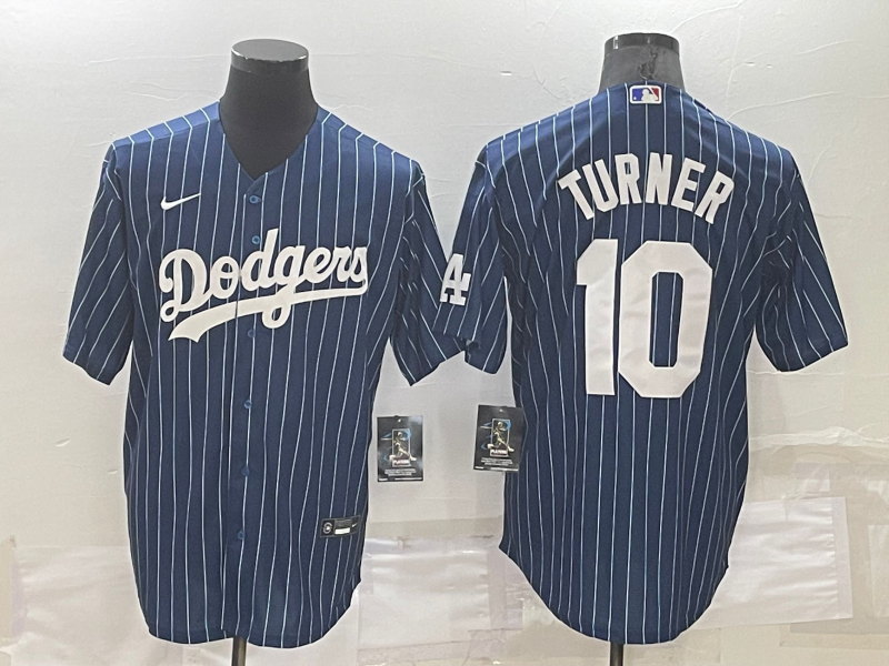 Men's Los Angeles Dodgers Justin Turner #10 Blue Stitched Baseball Jerseys