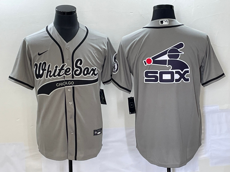 Men's Chicago White Sox Gray Replica Player Jerseys Joint Edition