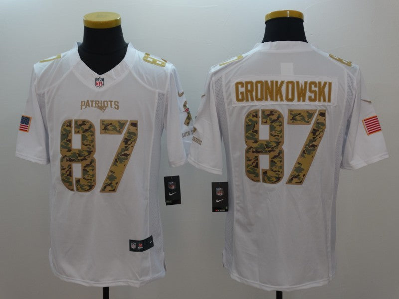 Men's New England Patriots Rob Gronkowski #87 White Game Player Jerseys