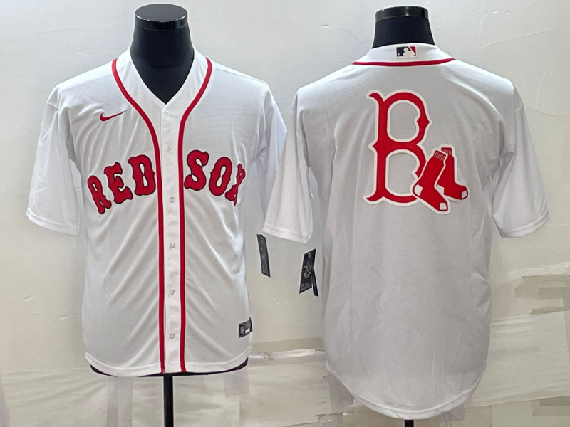 Men's Boston Red Sox White Alternate Replica Player Jerseys