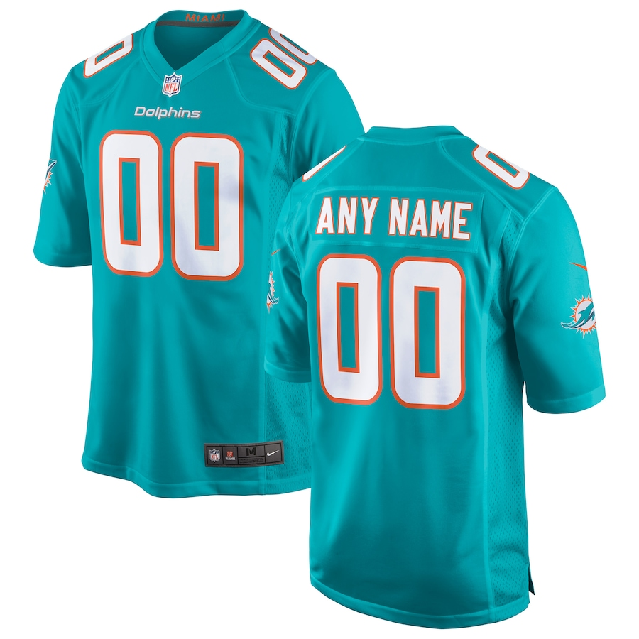 Custom Miami Dolphins Aqua Game Jerseys