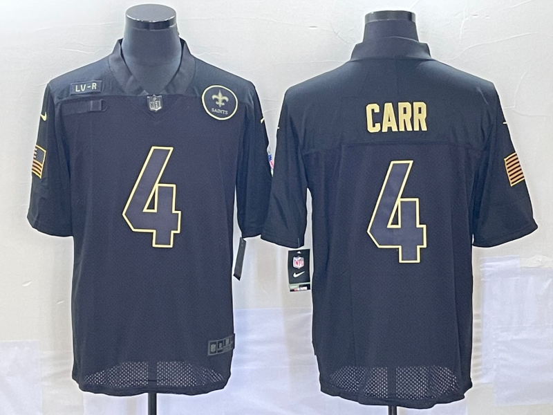 Men's New Orleans Saints Derek Carr #4 Black Player Jerseys