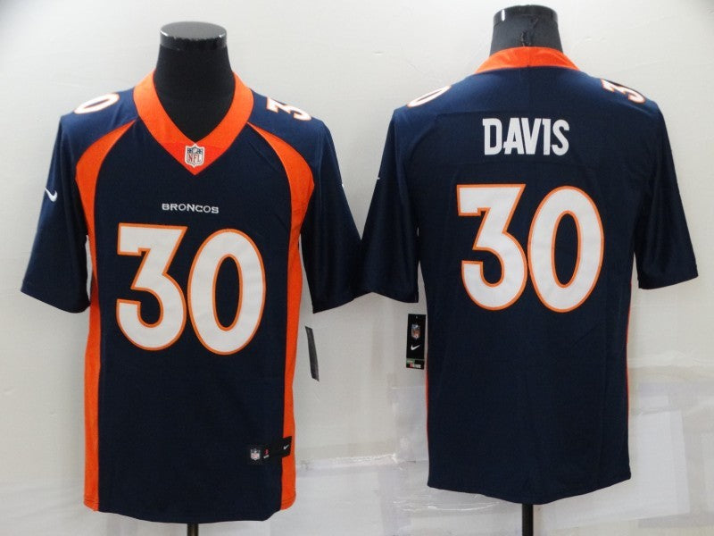 Men's Denver Broncos Terrell Davis #30 Navy Game Retired Player Jerseys
