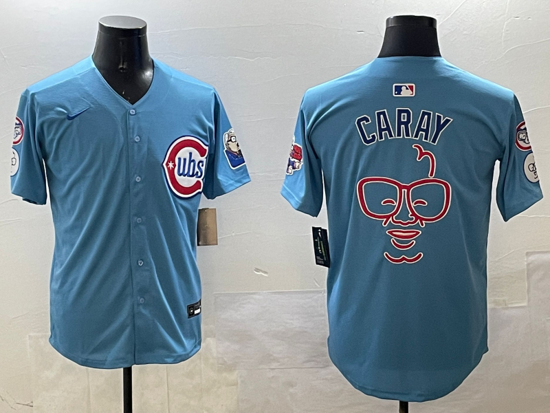Men's Chicago Cubs Harry Caray Blue Replica Player Jerseys