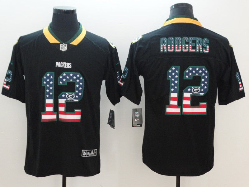 Men's Green Bay Packers Aaron Rodgers #12 Black Alternate Game Jerseys