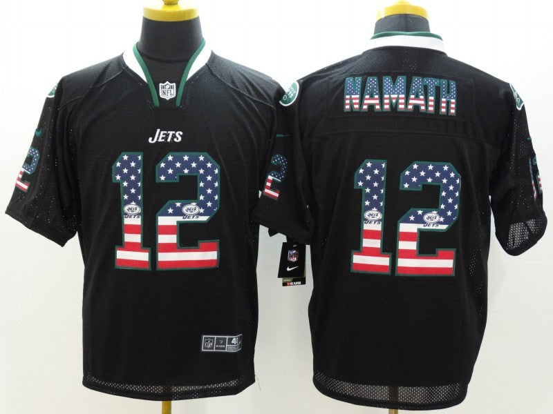 Men's New York Jets Joe Namath #12 Black Game Player Jerseys