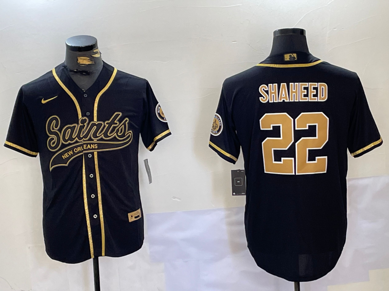 Men's New Orleans Saints Rashid Shaheed #22 Black Player Jerseys