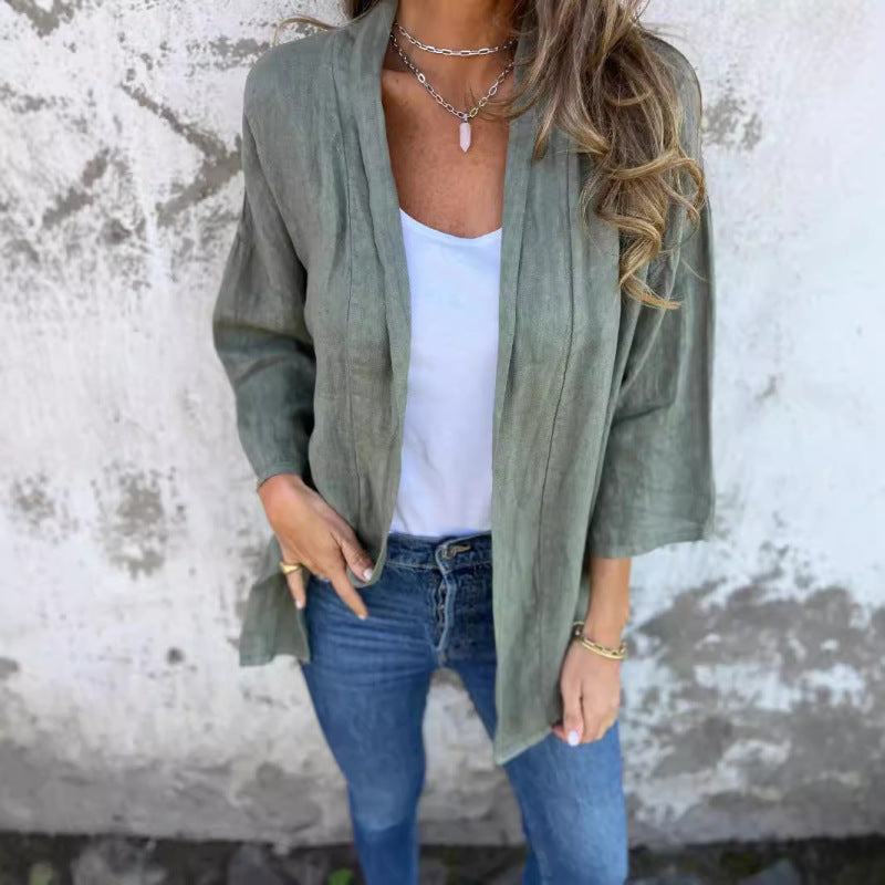 Cozy Cardigan Loose Pockets Cardigan Outerwear Top Wom