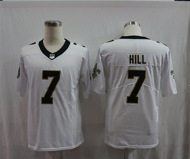 Men's New Orleans Saints Taysom Hill #7 White Game Jerseys