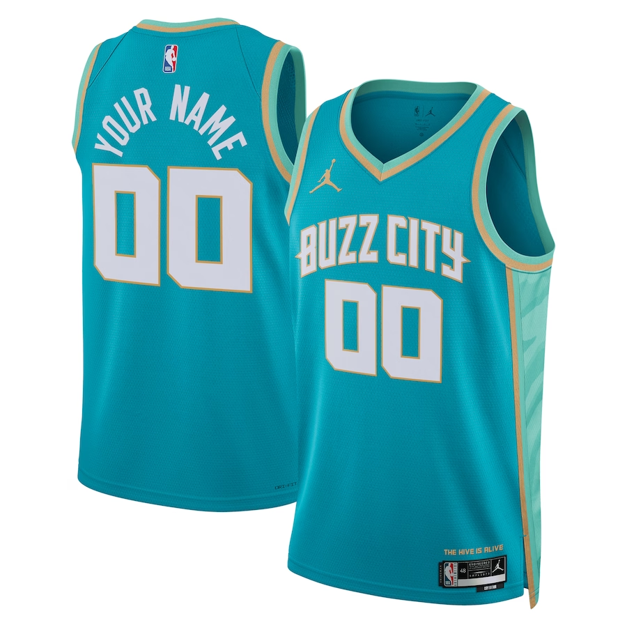 Men's Charlotte Hornets Teal 2023/24 Custom Swingman Jerseys - City Edition