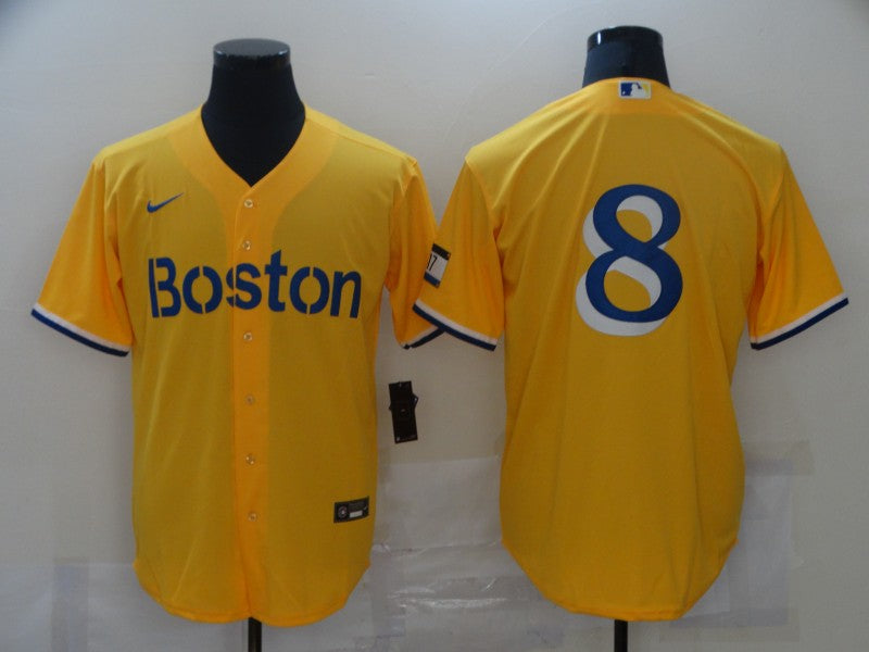 Men's Boston Red Sox Carl Yastrzemski #8 Gold City Connect Replica Player Jerseys
