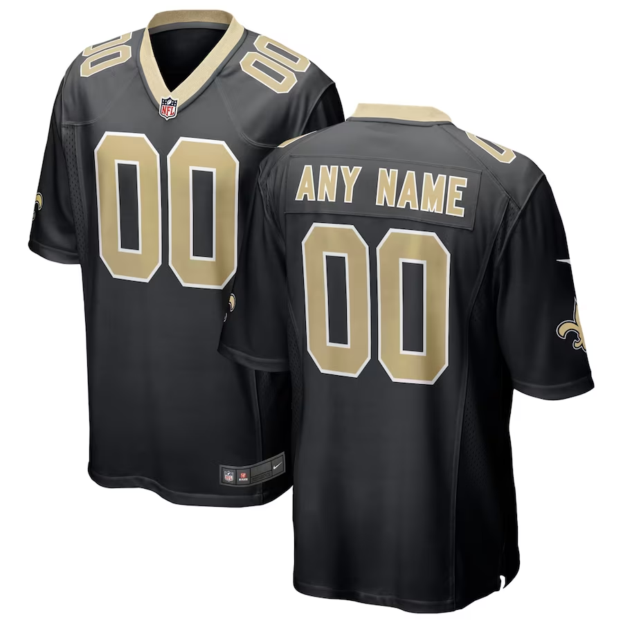 Custom New Orleans Saints Black Game Jerseys