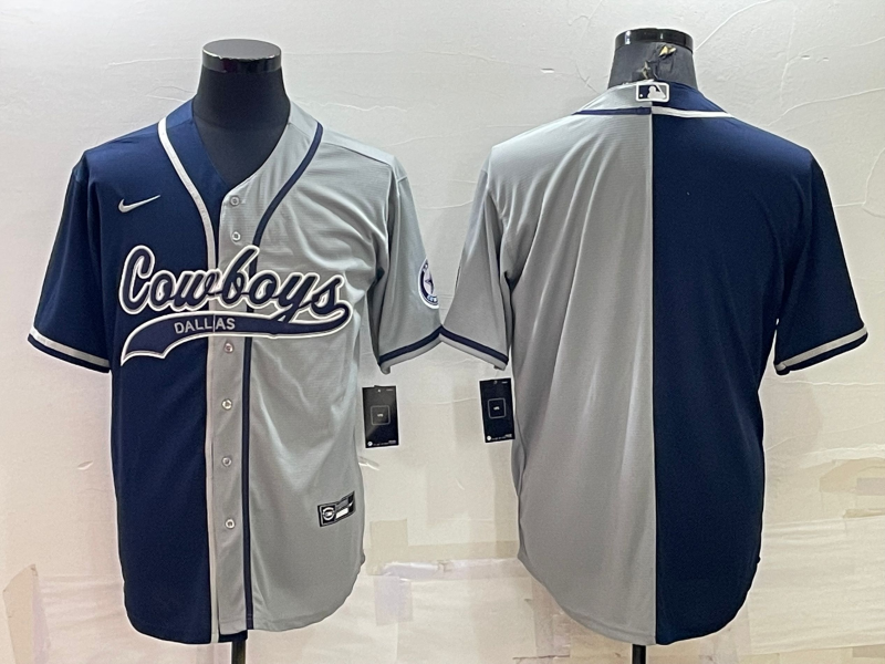 Men's Dallas Cowboys Navy/Gray Blank Jerseys