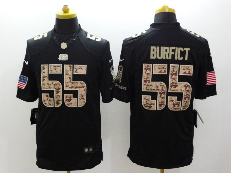 Men's Cincinnati Bengals Vontaze Burfict #55 Black Game Player Jerseys