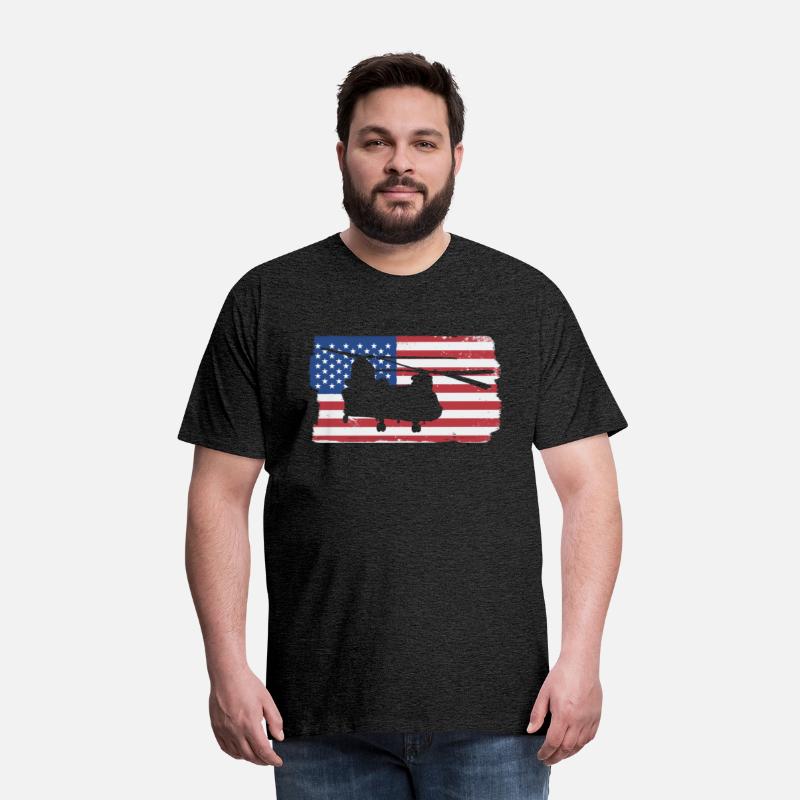 CH47 Chinook Military Helicopter American Flag