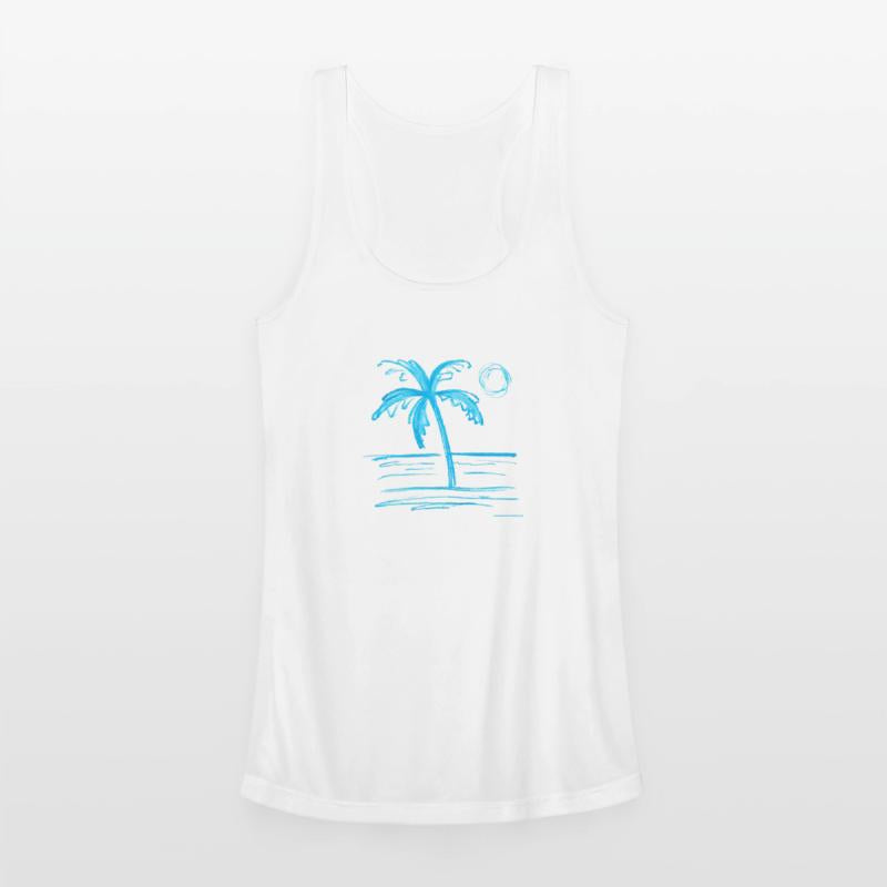 Cheerful Crayon Illustration Of A Tropical Scene