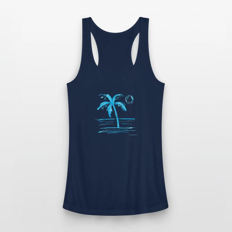 Cheerful Crayon Illustration Of A Tropical Scene