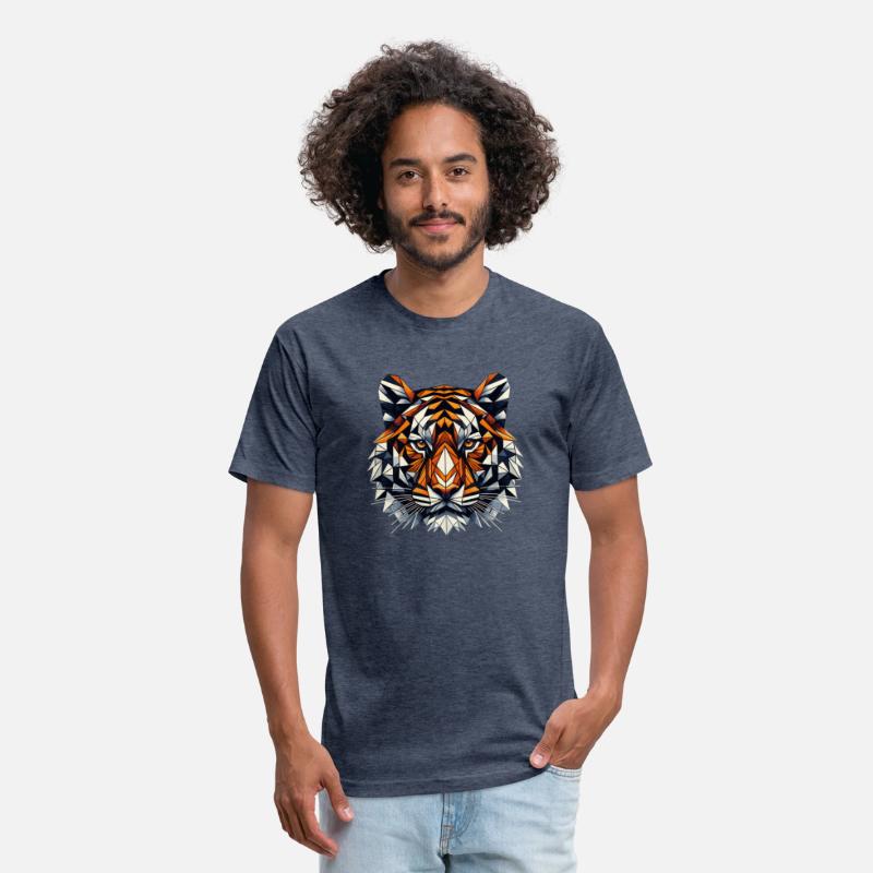 Colorful, geometric tiger head - polygon motif
