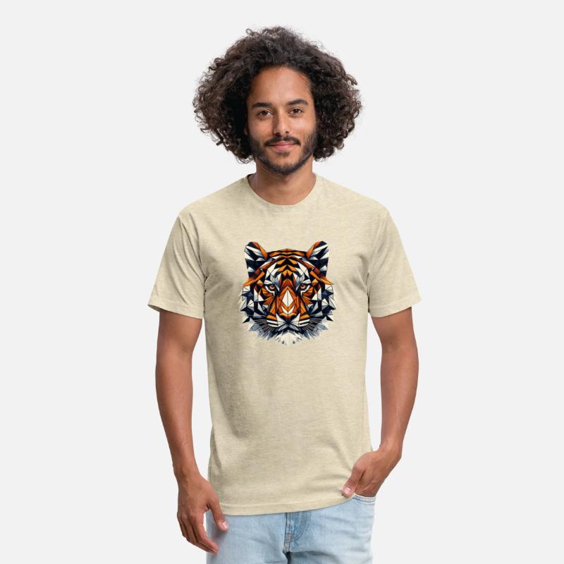 Colorful, geometric tiger head - polygon motif