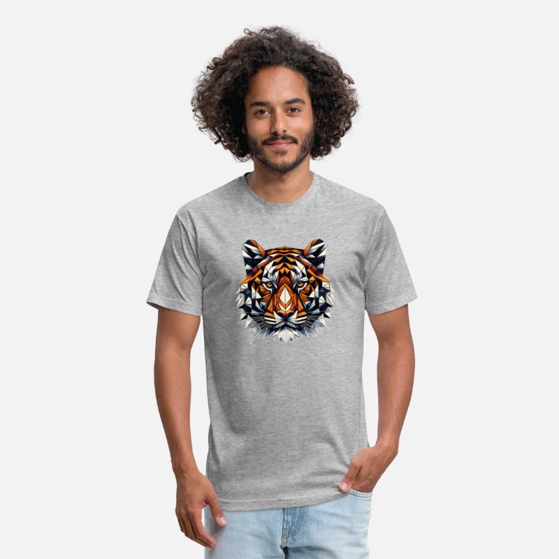 Colorful, geometric tiger head - polygon motif