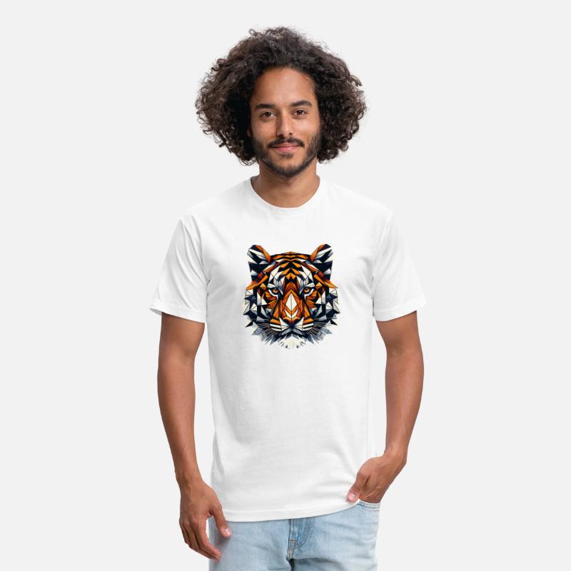 Colorful, geometric tiger head - polygon motif