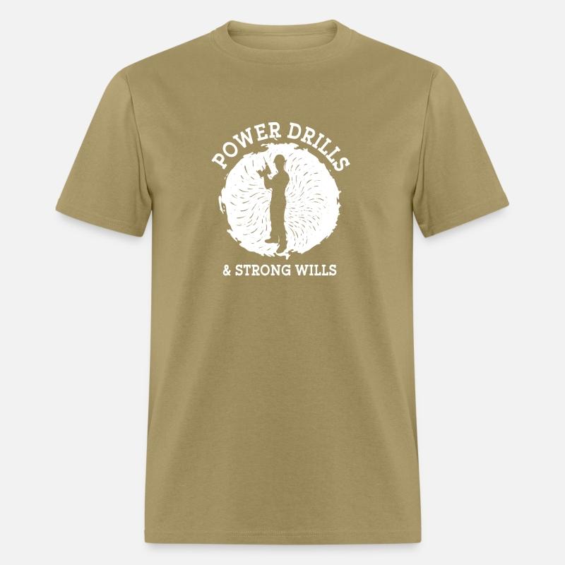 Construction worker power drills & strong wills
