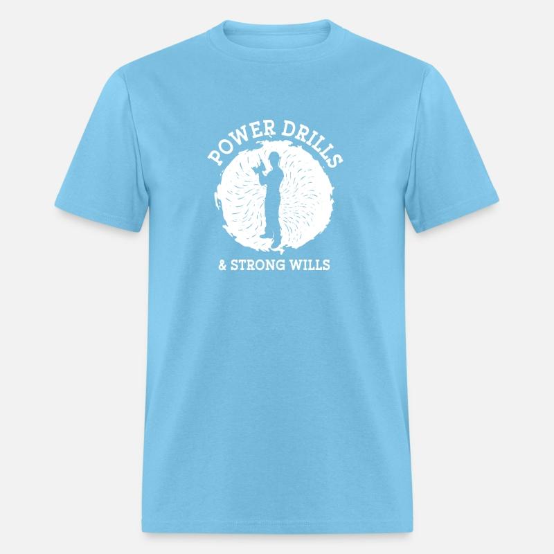 Construction worker power drills & strong wills