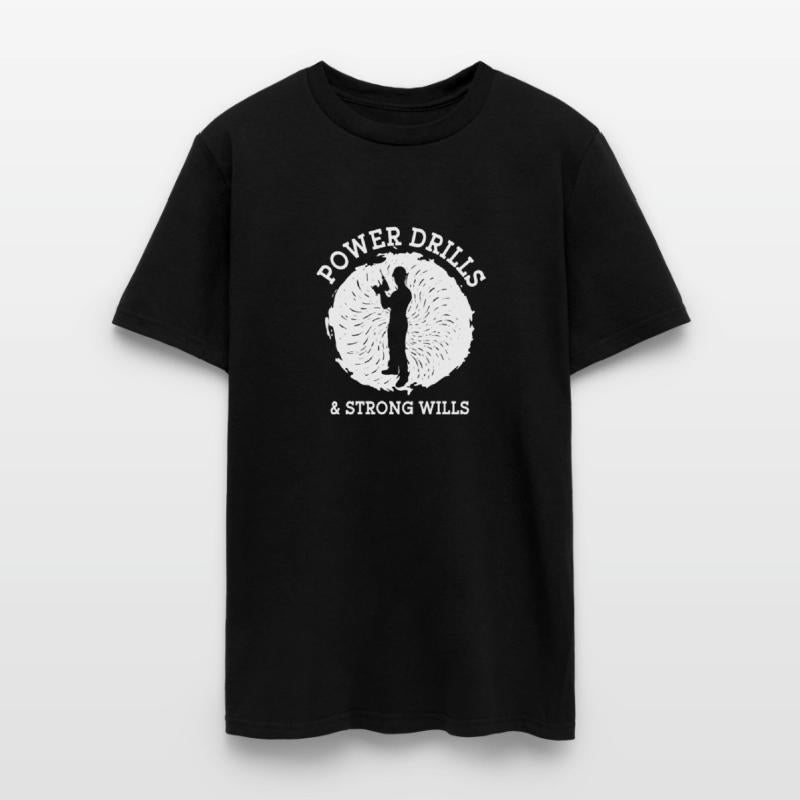 Construction worker power drills & strong wills