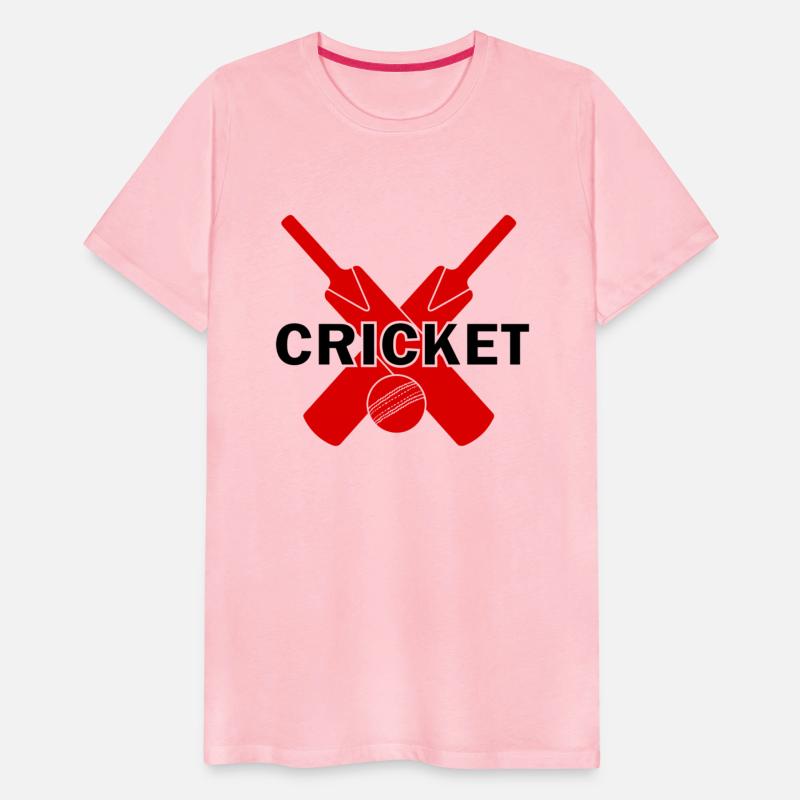 Cricket logo red black with bat and ball. Bat and