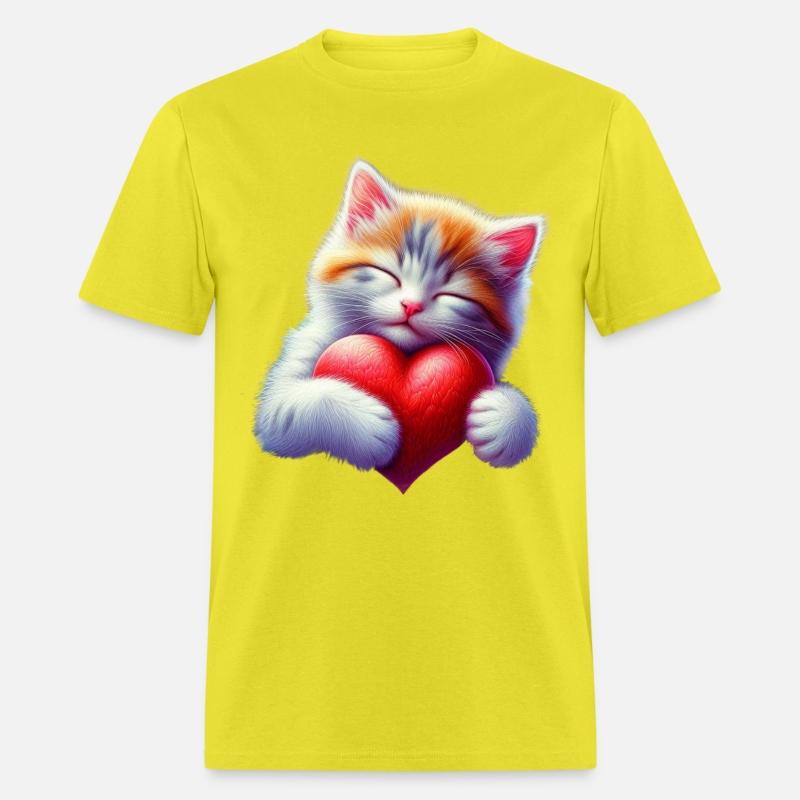 Cute Cat Hugging Valentine Heart Love Cat
