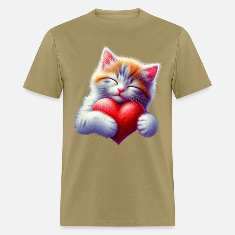 Cute Cat Hugging Valentine Heart Love Cat