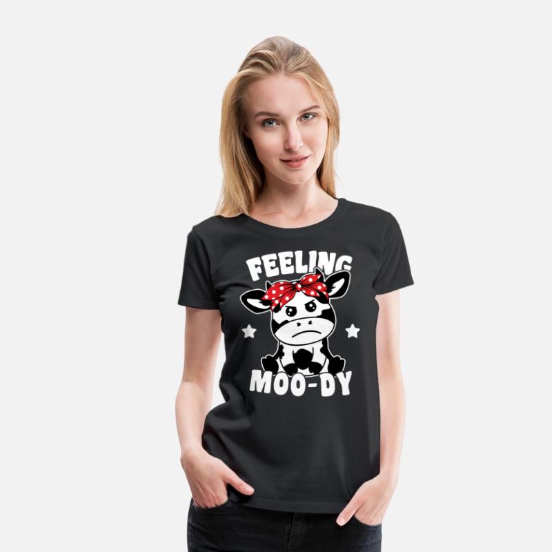 Cute Cow Feeling Moody Funny Pun