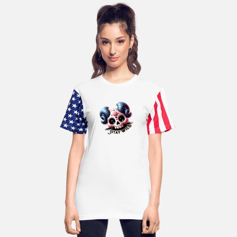 Cute Horned Skull says Stay Wild