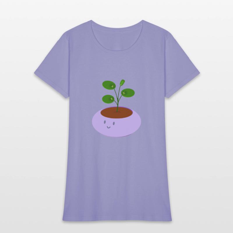 Cute lavender purple pot pilea money plant