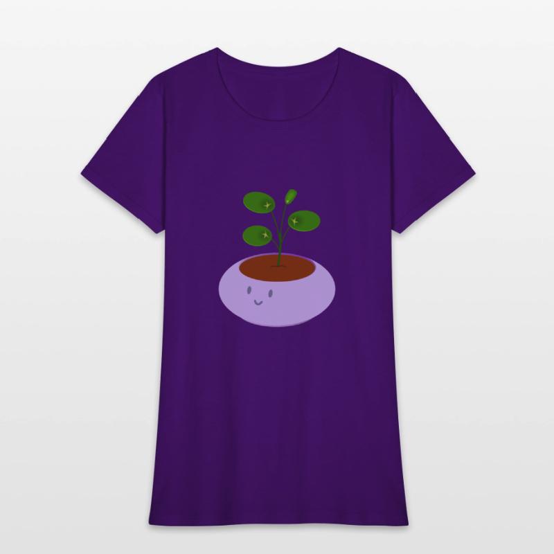 Cute lavender purple pot pilea money plant