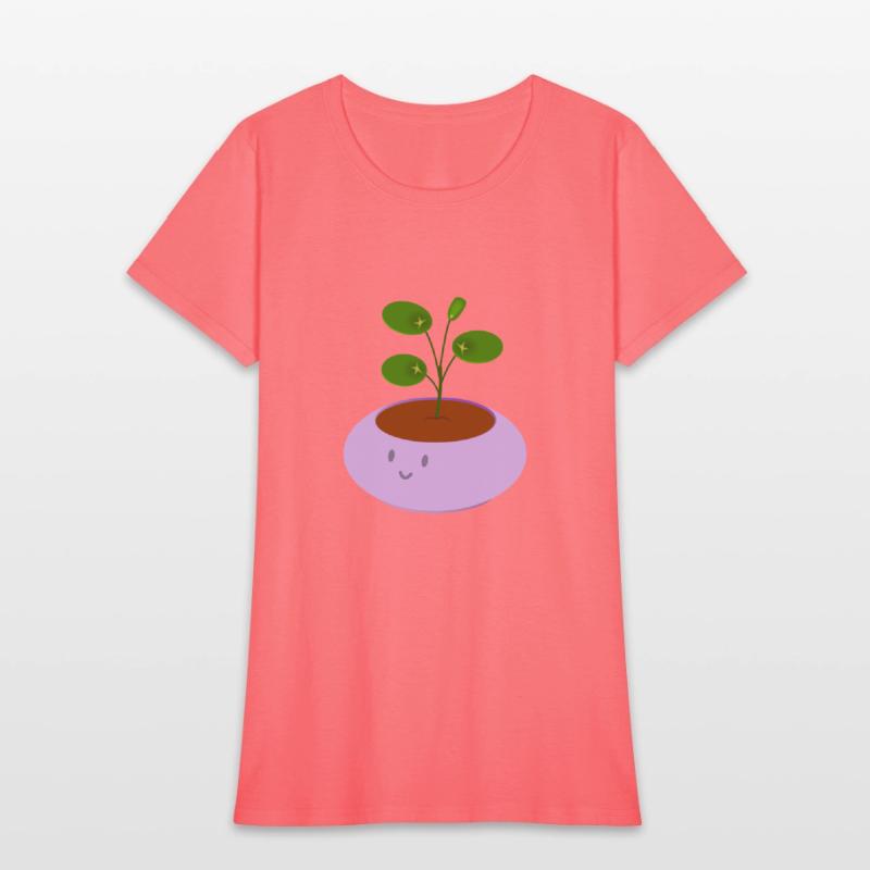 Cute lavender purple pot pilea money plant