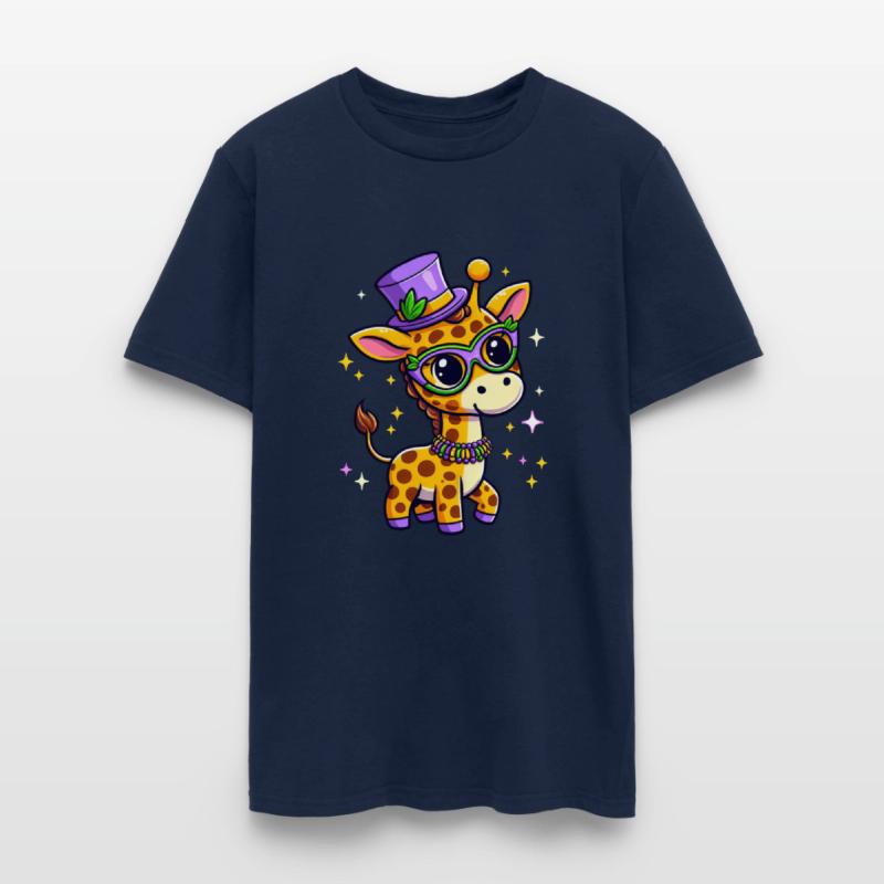 Cute Mardi Gras Giraffe: Comic Style