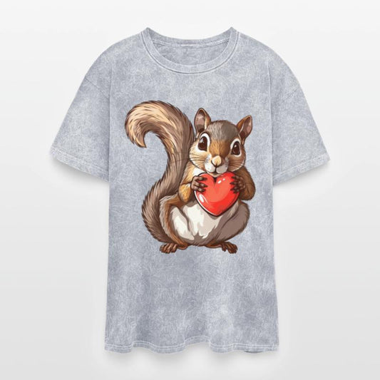 Cute Squirrel Holding Red Heart Illustration