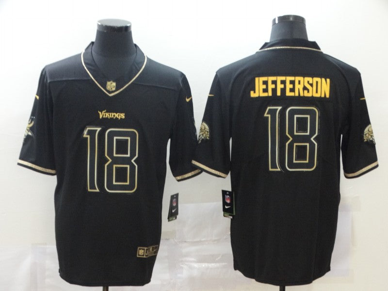 Men's Minnesota Vikings Justin Jefferson #18 Black Game Jerseys